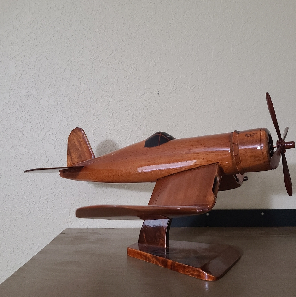 F4u Corsair Replica model handcrafted from Mahogany wood